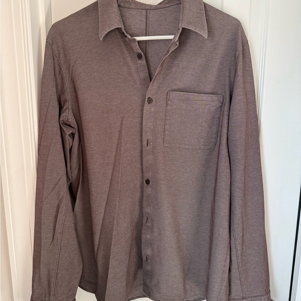 lululemon athletica Men's Casual Button-Down Shirt - Burgundy